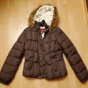 Women's vanity brown puffer coat size medium